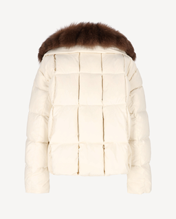 Kremowa kurtka z futrzanym kołnierzem Deneris - Image #3