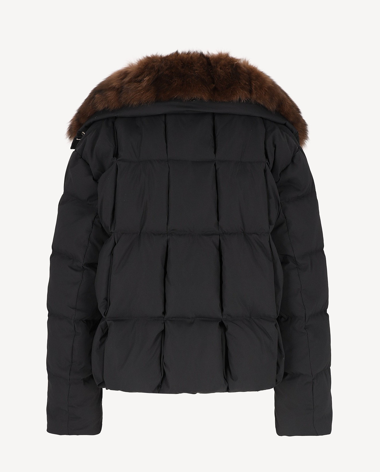 Czarna kurtka z futrzanym kołnierzem Deneris - Image #3