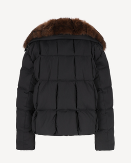 Czarna kurtka z futrzanym kołnierzem Deneris - Image #3