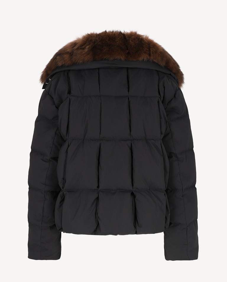 Czarna kurtka z futrzanym kołnierzem Deneris - Image #3