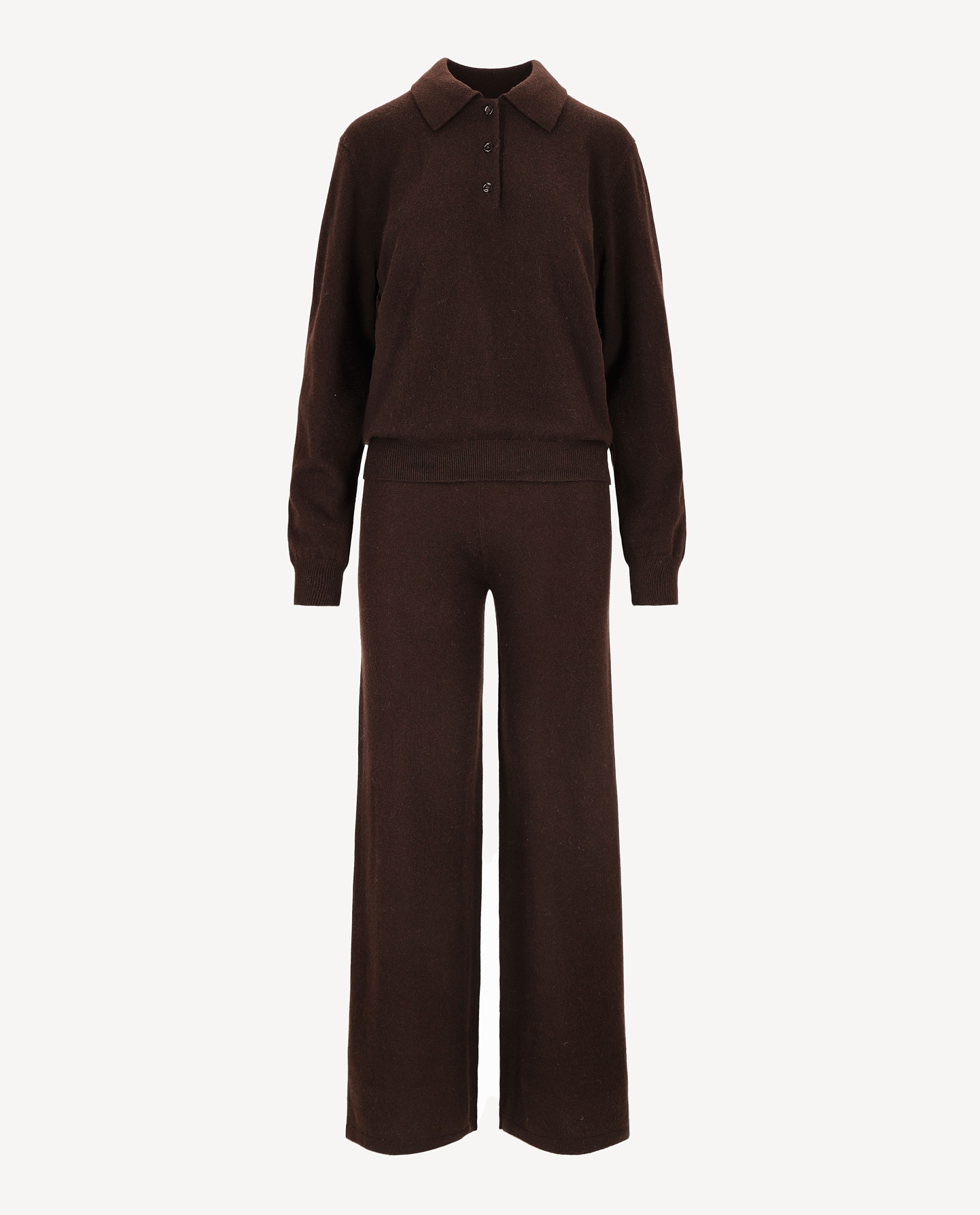 Brązowy komplet z kaszmiru Saffio - Image #0