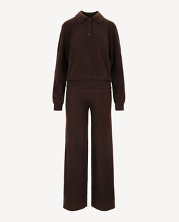 Brązowy komplet z kaszmiru Saffio - Image #0