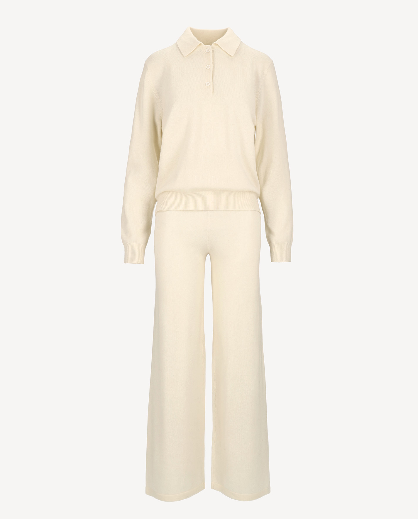 Kremowy komplet z kaszmiru Saffio - Image #0