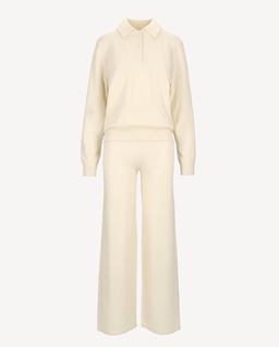 Kremowy komplet z kaszmiru Saffio - Image #0
