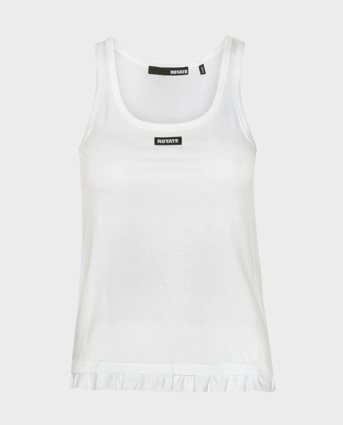 Biały tank top z falbanką - Image #0