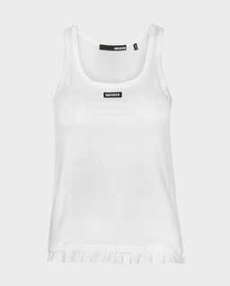 Biały tank top z falbanką - Image #0