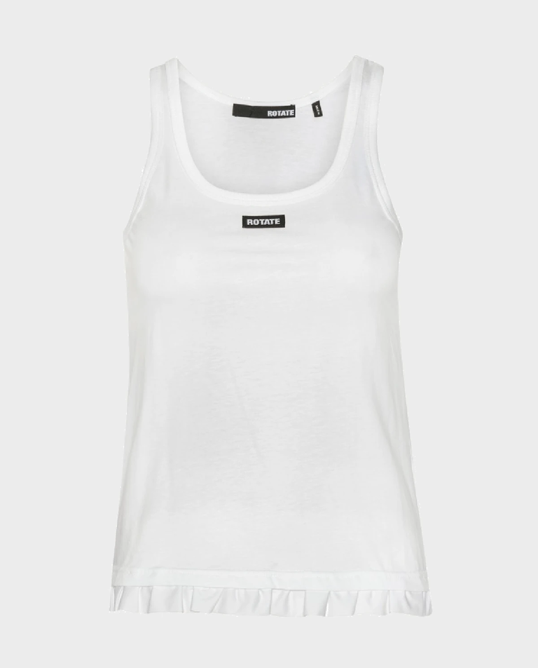 Biały tank top z falbanką