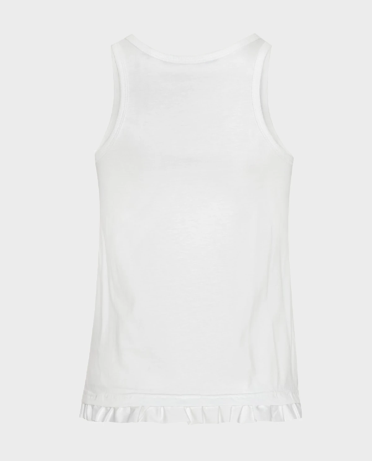 Biały tank top z falbanką - Image #1