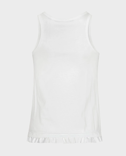 Biały tank top z falbanką - Image #1