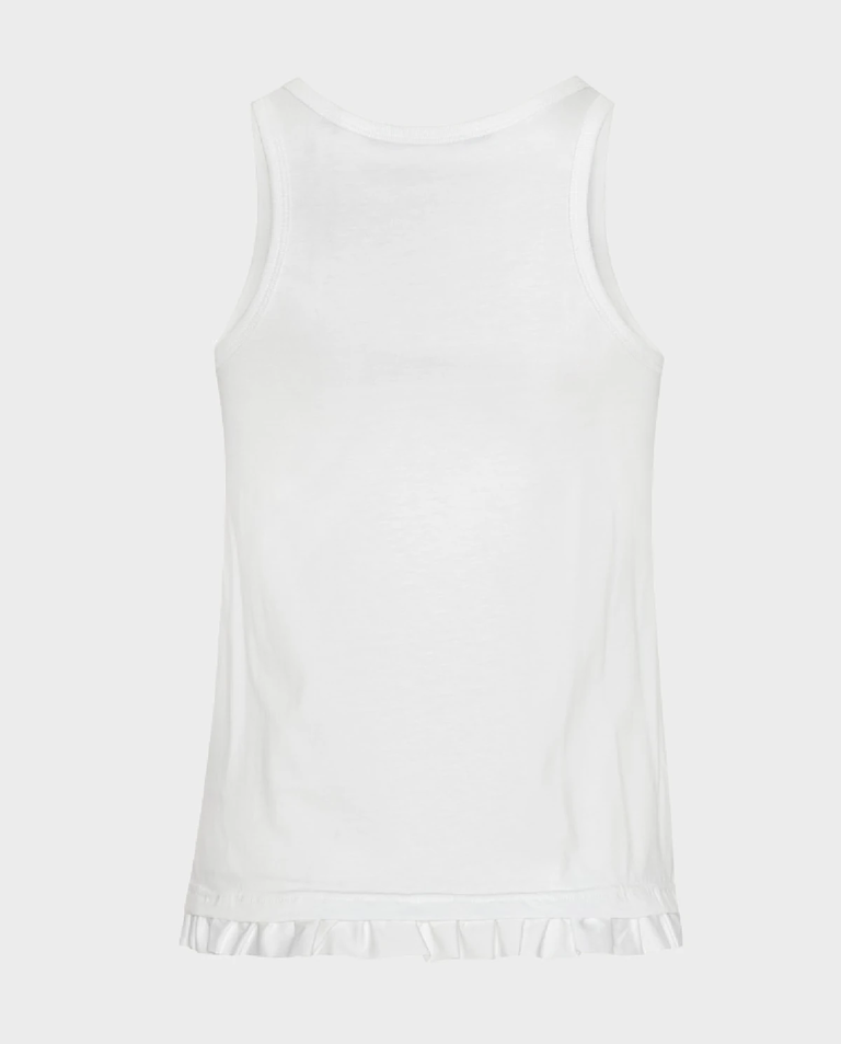 Biały tank top z falbanką