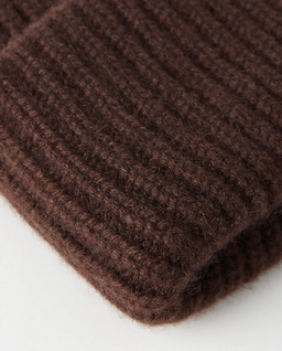 Ciemnobrązowa kaszmirowa czapka beanie - Image #2