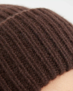 Ciemnobrązowa kaszmirowa czapka beanie - Image #3
