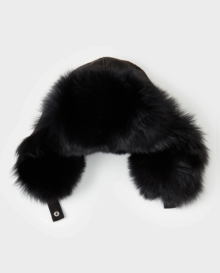 Czarna czapka uszatka - Image #5