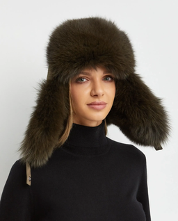 Beżowa czapka uszatka - Image #2