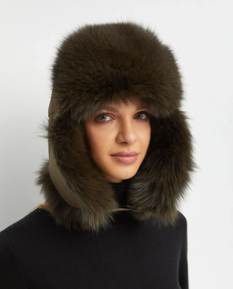 Beżowa czapka uszatka - Image #3