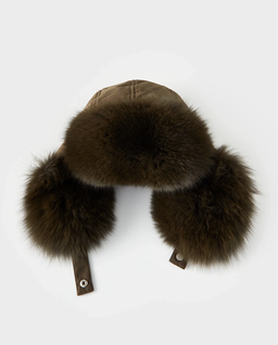 Beżowa czapka uszatka - Image #5