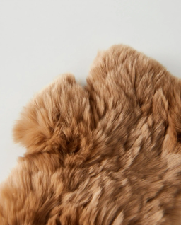 Brązowe futrzane rękawiczki z otwartymi palcami - Image #3