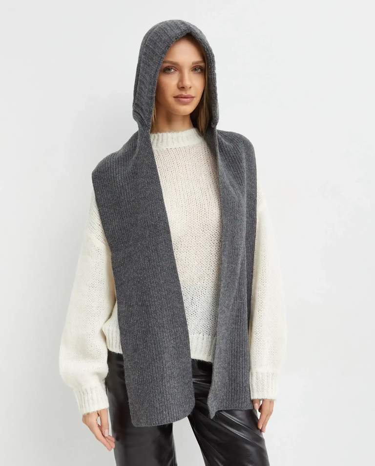 Szary szalik z kapturem - Image #2