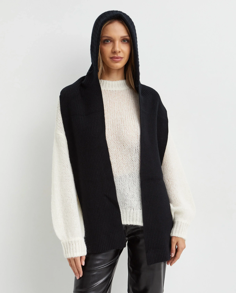 Czarny szalik z kapturem - Image #2