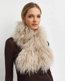 Beżowy futrzany szal - Image #1