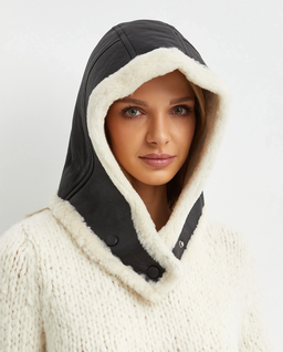 Czarna skórzana balaclava - Image #2