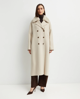 Wełniany płaszcz z futrzanym kołnierzem Manteau - Image #0