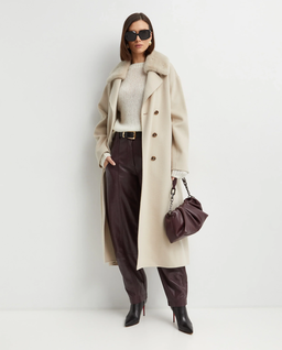 Wełniany płaszcz z futrzanym kołnierzem Manteau - Image #3