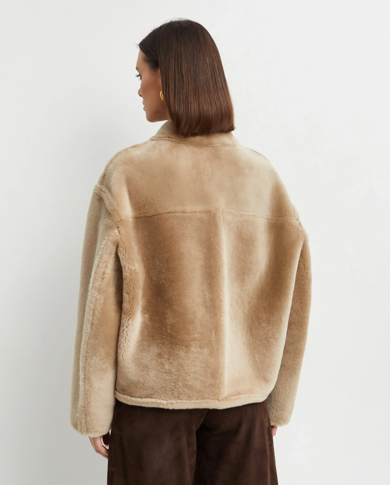 Beżowa dwustronna krótka kurtka - Image #3