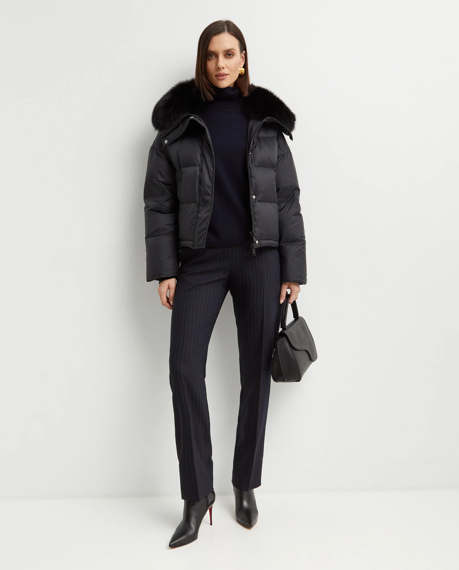 Czarna krótka kurtka puchowa YS Army - Image #2