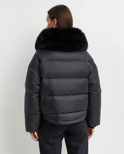 Czarna krótka kurtka puchowa YS Army - Image #4