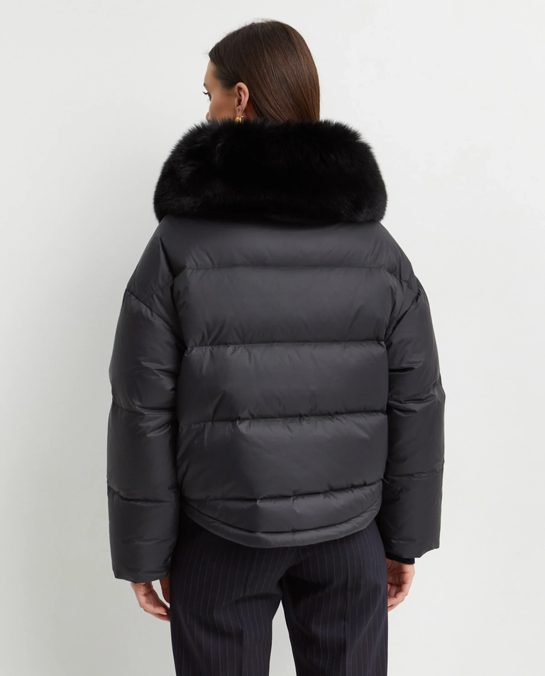 Czarna krótka kurtka puchowa YS Army - Image #4