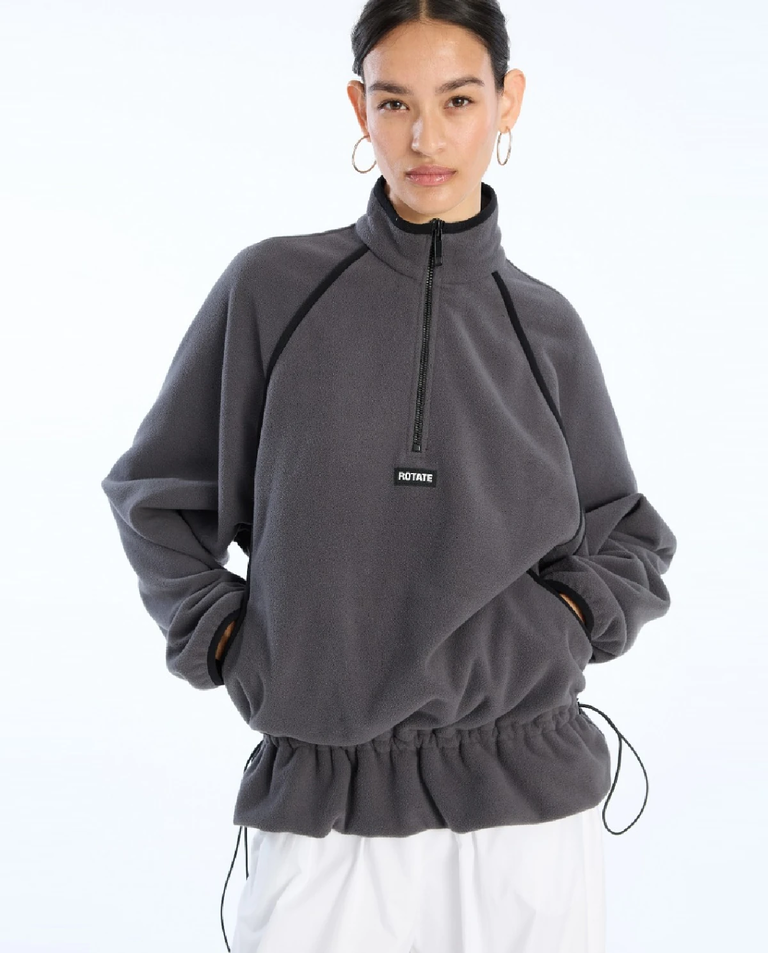 Ciemnoszara polarowa kurtka