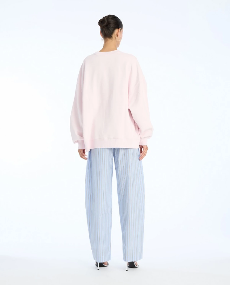 Jasnoróżowa bluza z logo - Image #3