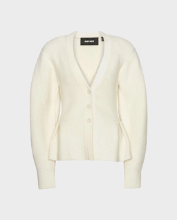 Kremowy kardigan z baskinką - Image #1