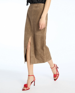 Zamszowa spódnica ołówkowa midi - Image #0