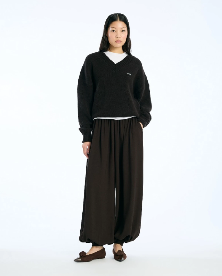 Ciemnobrązowe spodnie Balloon - Image #2