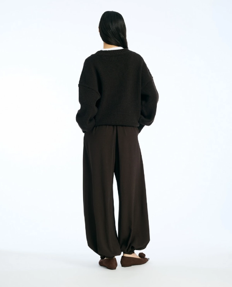 Ciemnobrązowe spodnie Balloon - Image #3