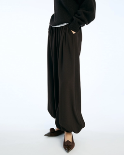 Ciemnobrązowe spodnie Balloon - Image #4