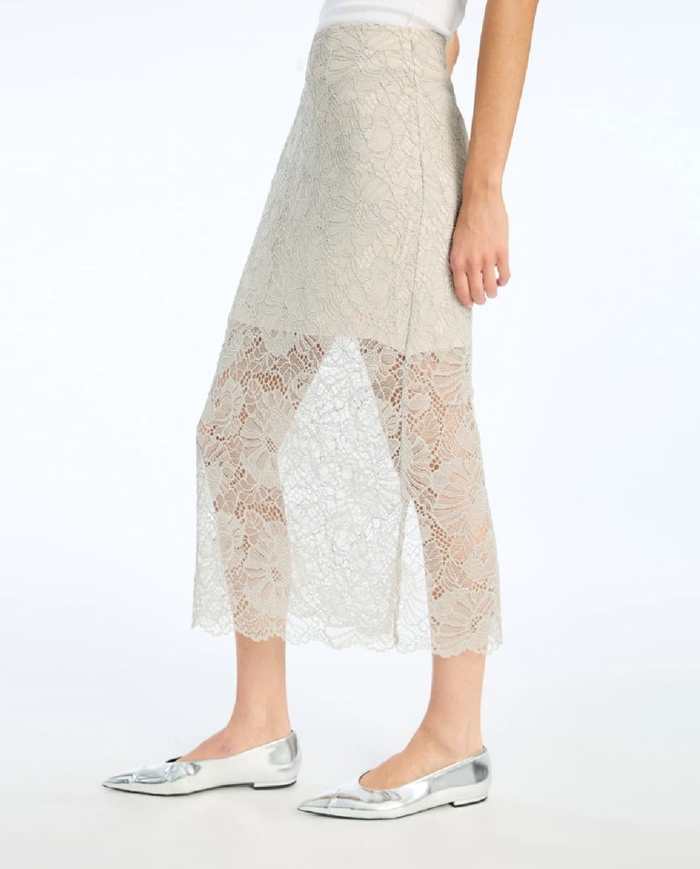 Ołówkowa spódnica z siateczki w kwiaty - Image #3