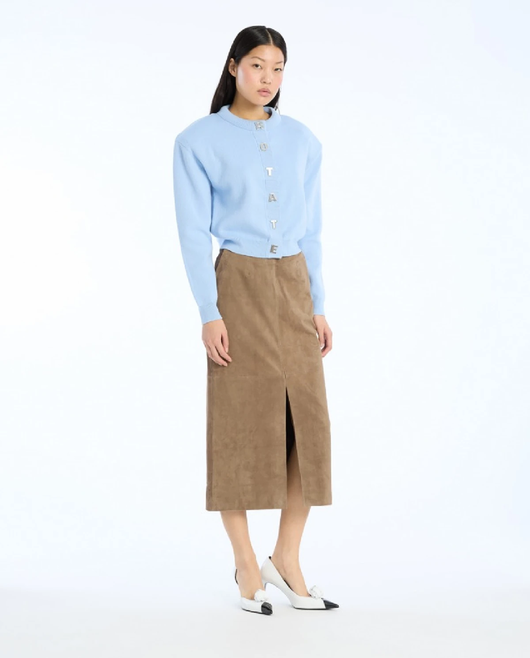 Jasnoniebieski dzianinowy kardigan - Image #2