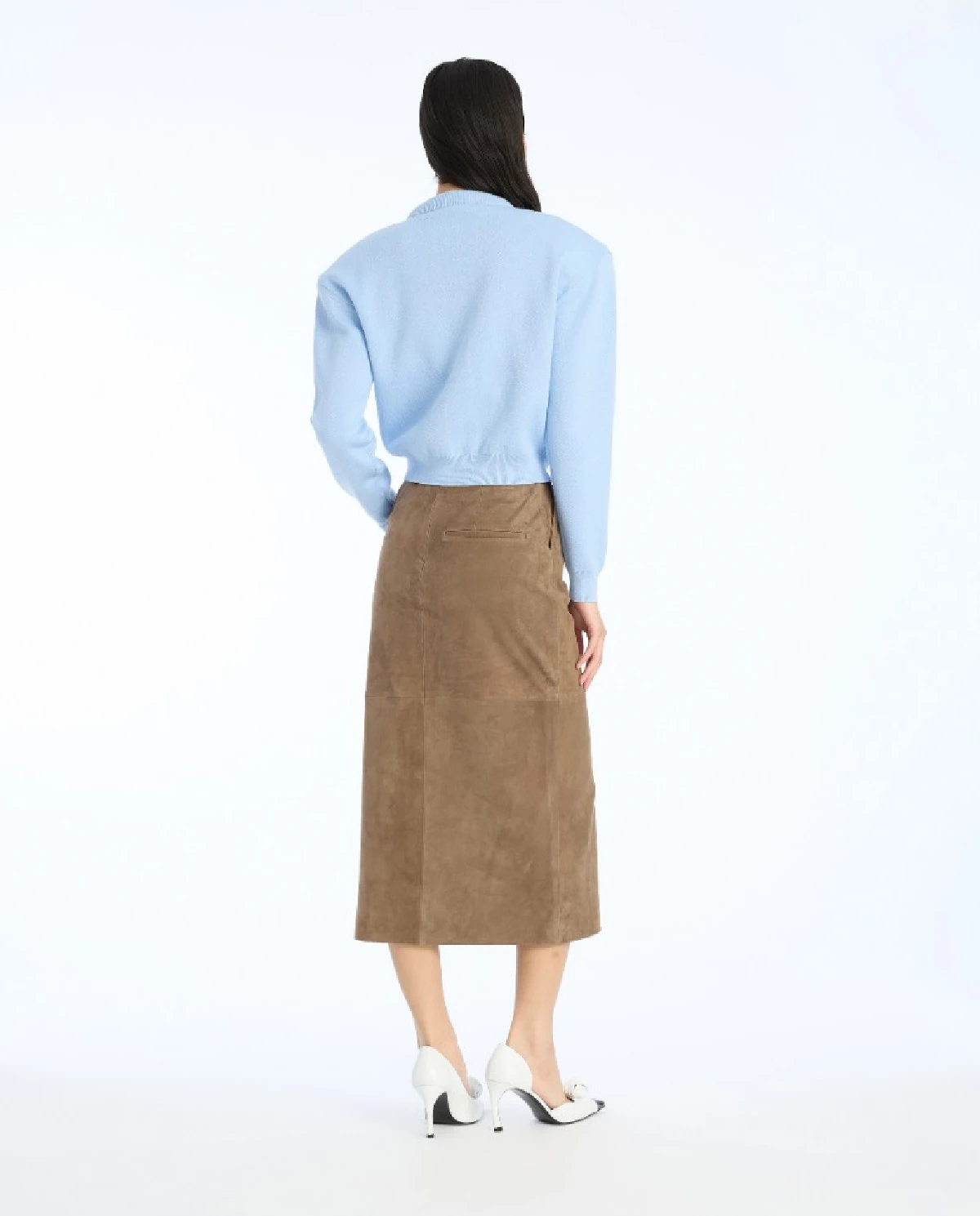 Jasnoniebieski dzianinowy kardigan - Image #3