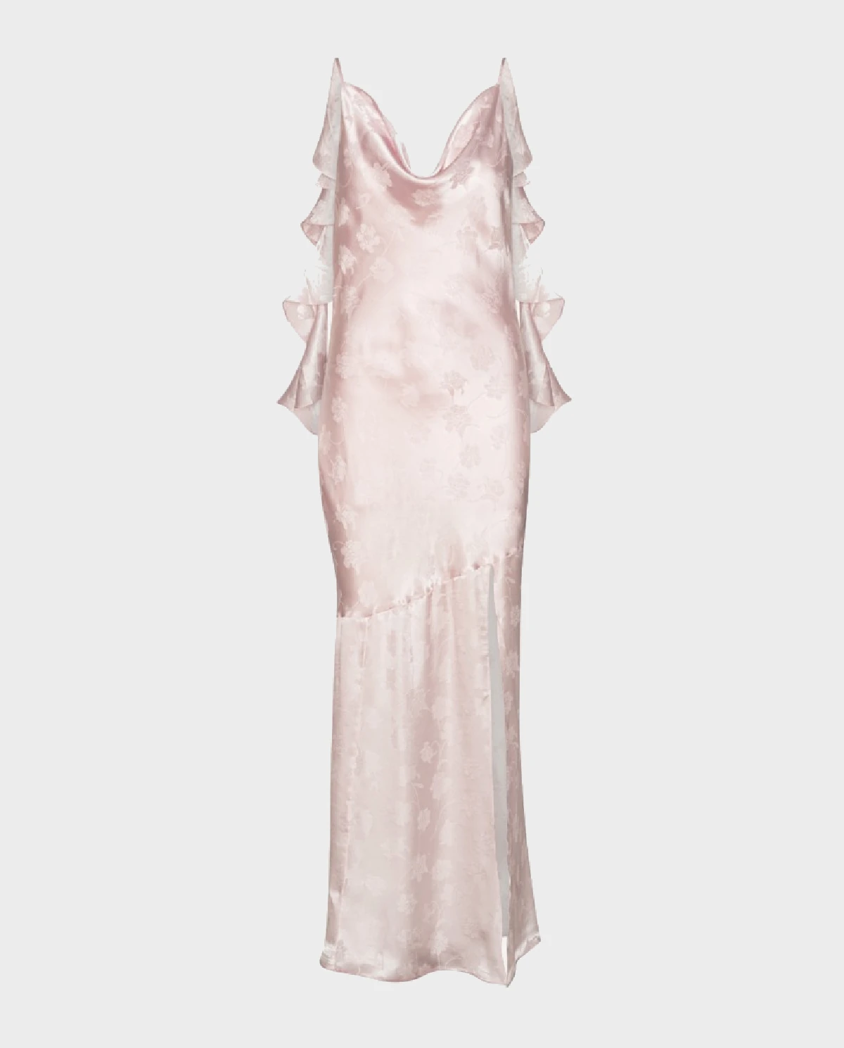 Jasnoróżowa sukienka maxi w kwiaty - Image #1