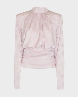 Jasnoróżowa bluzka z żakardowym wzorem - Image #0