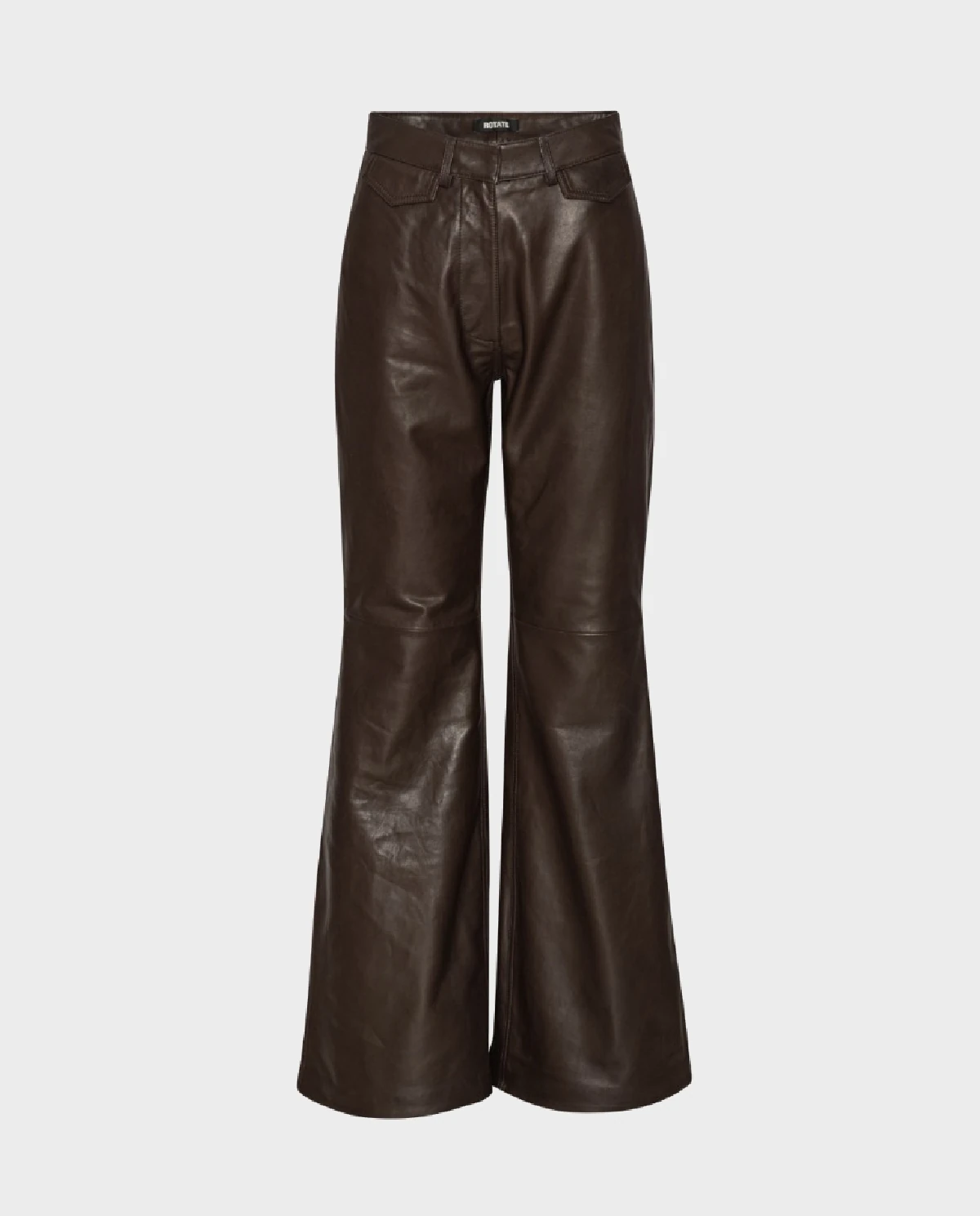 Ciemnobrązowe spodnie skórzane - Image #0