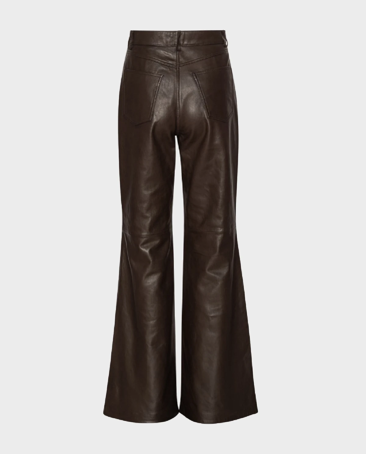 Ciemnobrązowe spodnie skórzane - Image #1