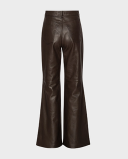 Ciemnobrązowe spodnie skórzane - Image #1