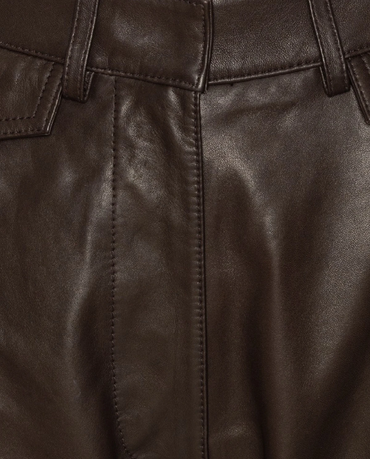Ciemnobrązowe spodnie skórzane - Image #2