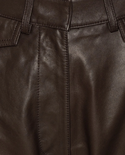 Ciemnobrązowe spodnie skórzane - Image #2