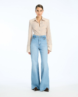 Jasnoniebieskie jeansy dzwony - Image #2