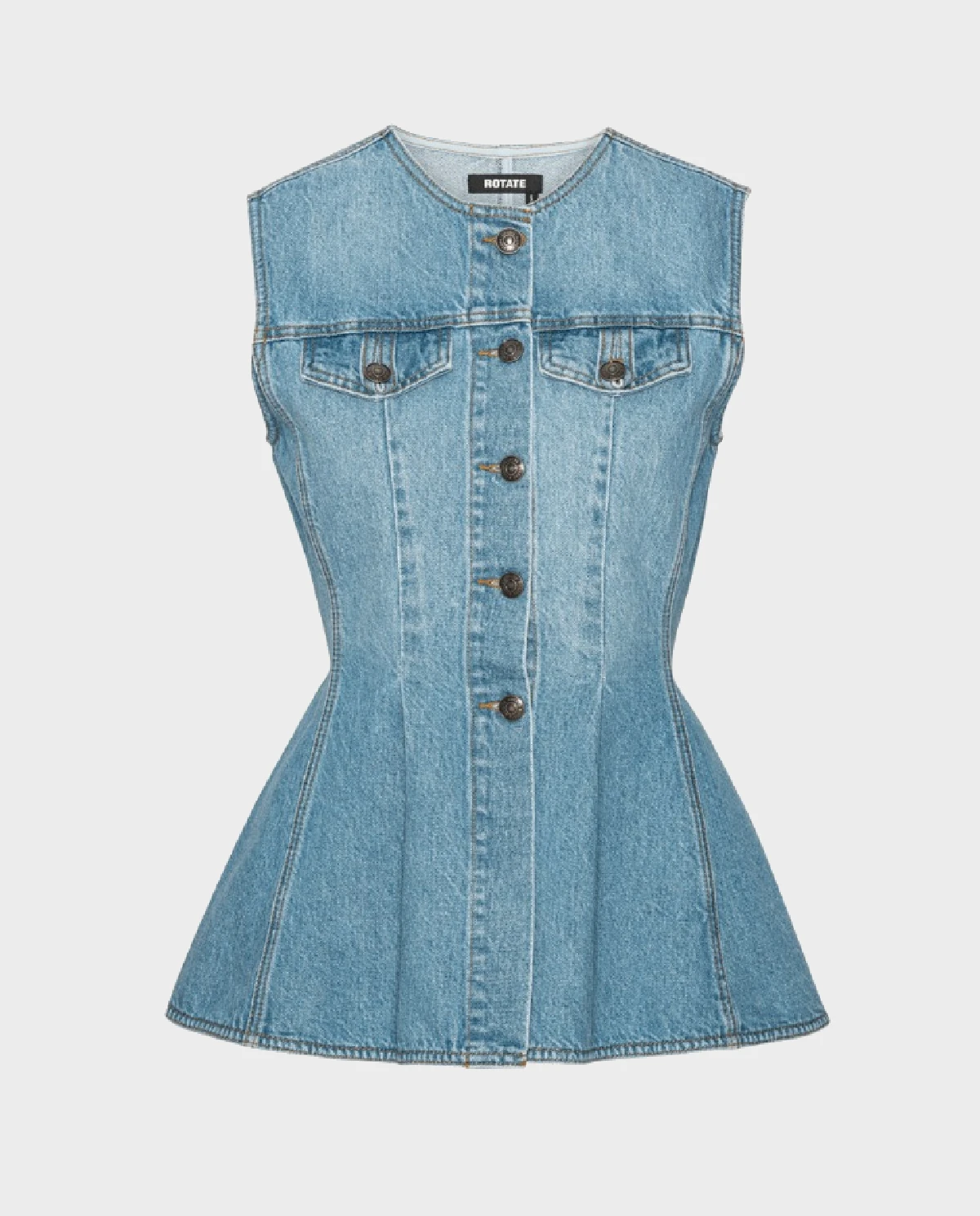 Rozszerzany top jeansowy - Image #1